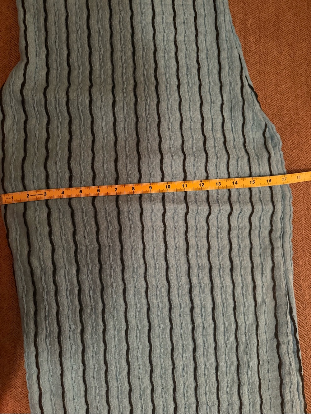 NWOT Aqua Blue Textured Stripe Maxi / Midi Dress Stretch Crinkle Knit Bodycon - Picture 7 of 9